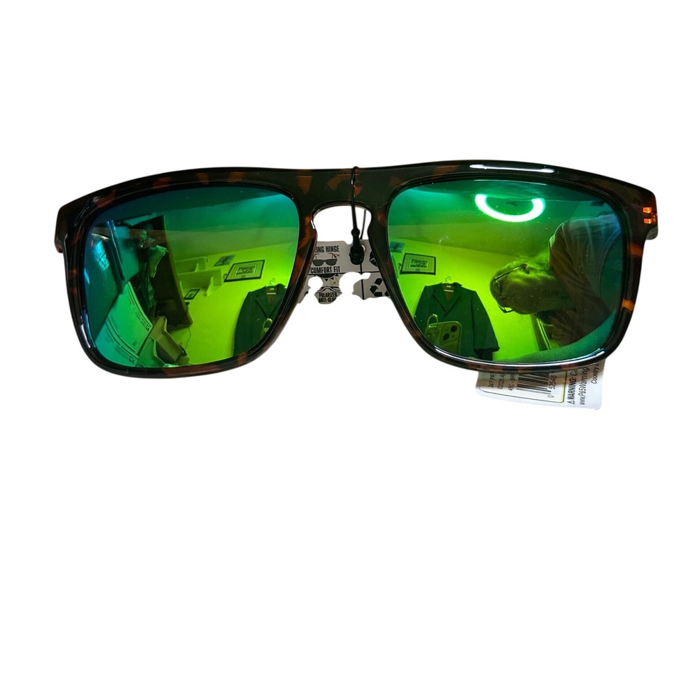 24/7 Life 7-Eleven Premium PR1 Sunglasses Tortoise Wood Green Polarized Lenses